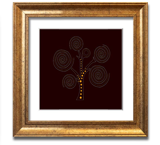 Aboriginal Tree 3 Square Framed Print showcasing vibrant colors and intricate details, framed in a stylish border.